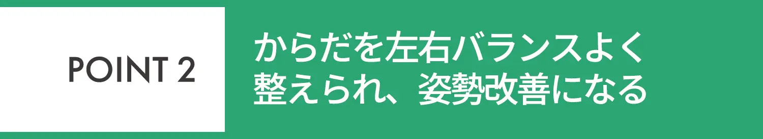 POINT2 効率よく体幹を鍛えられるので気になる姿勢も改善